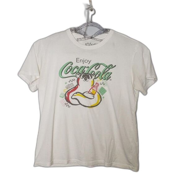 Enjoy Coca-Cola Shirt Mens Extra Large White Retro 90s Style Graphic Tee Soda - Picture 1 of 5